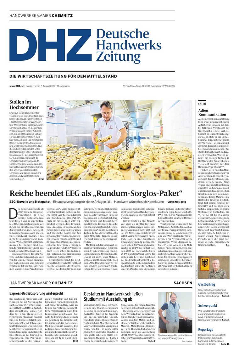 Hauptausgabe DHZ Chemnitz